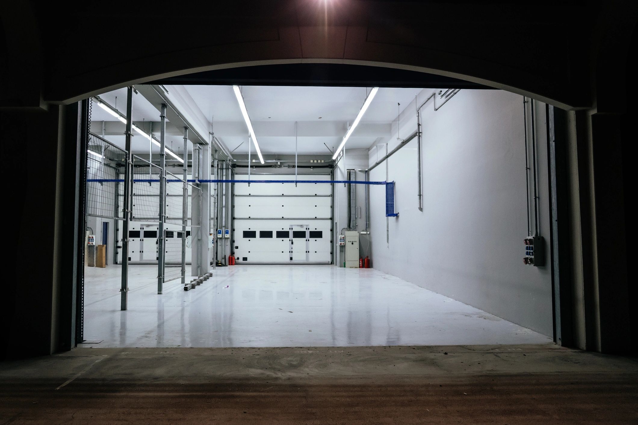 Clean modern auto service bay